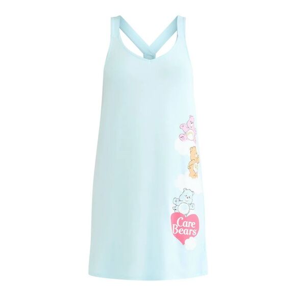 Care Bears Women's Plus 3X Blue Graphic Print Sleeveless Sleepshirt - Picture 2 of 8